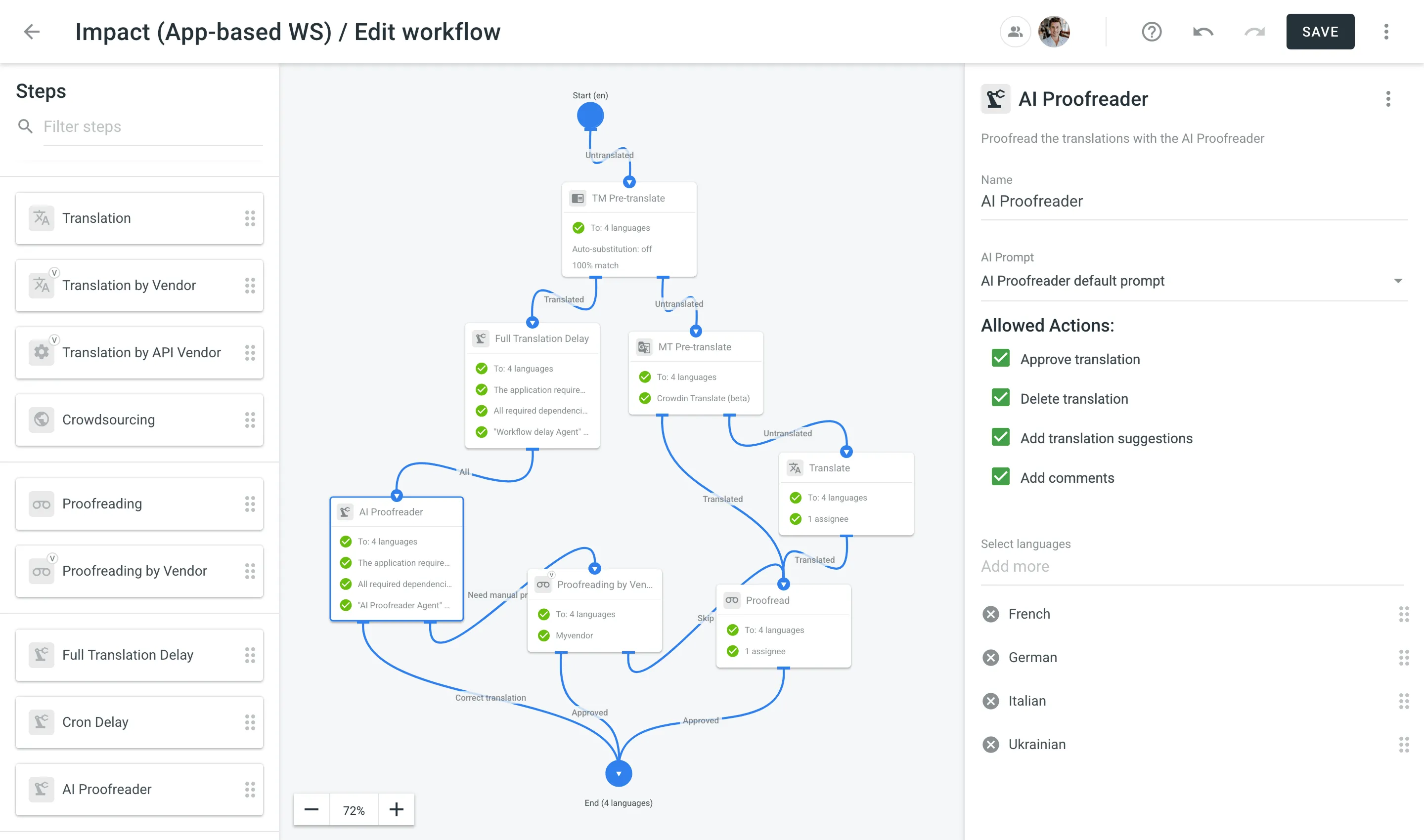 App-based Workflow Steps in the workflow editor