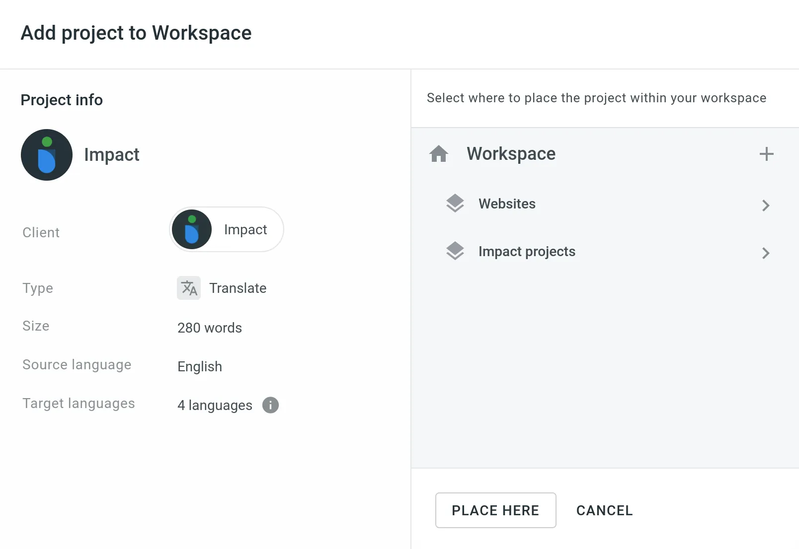 add project to workspace